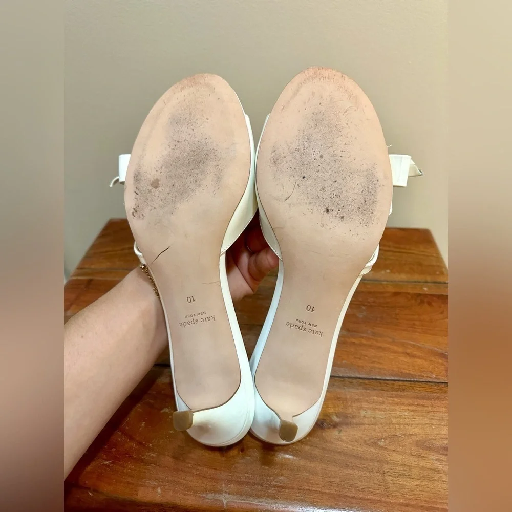 Kate Spade New York Simona White Leather Sandal Size 10